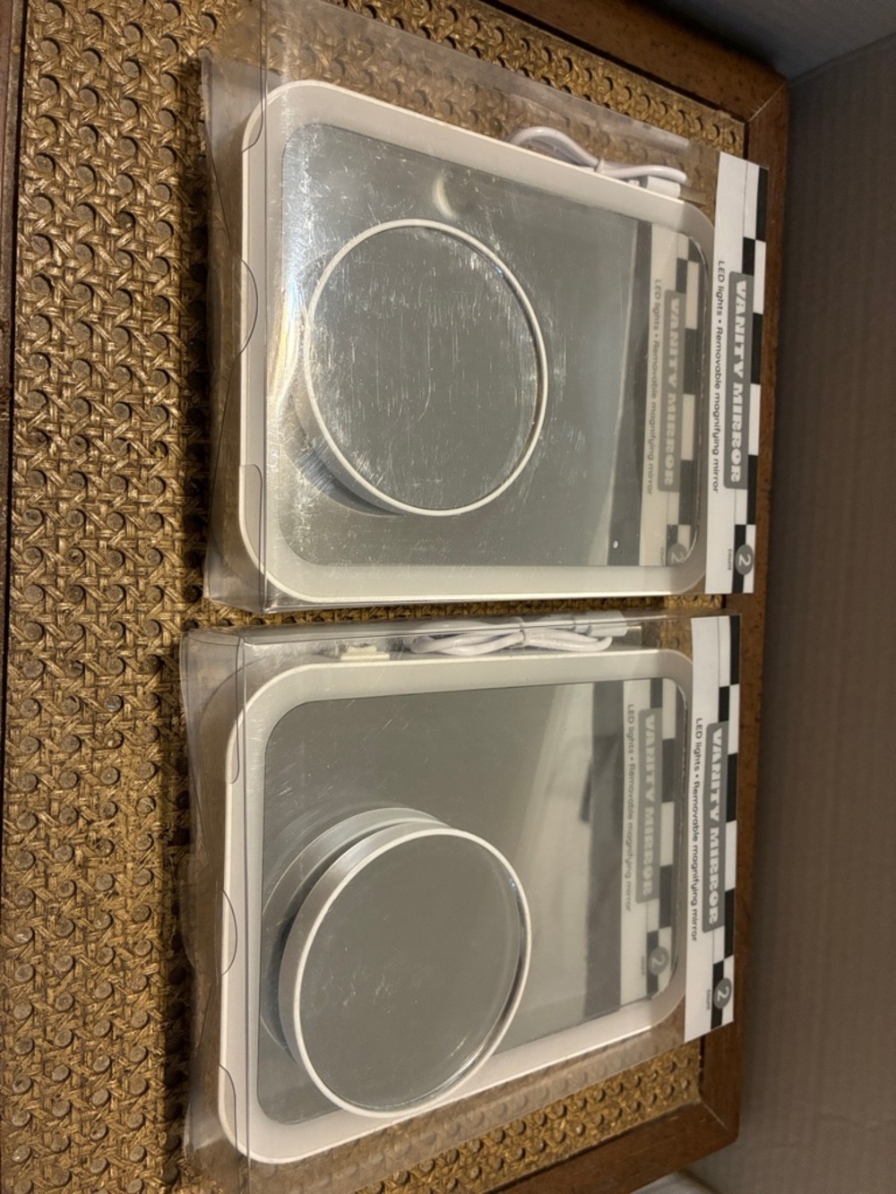 LED Lighted Vanity Mirror - White (Set of 2)